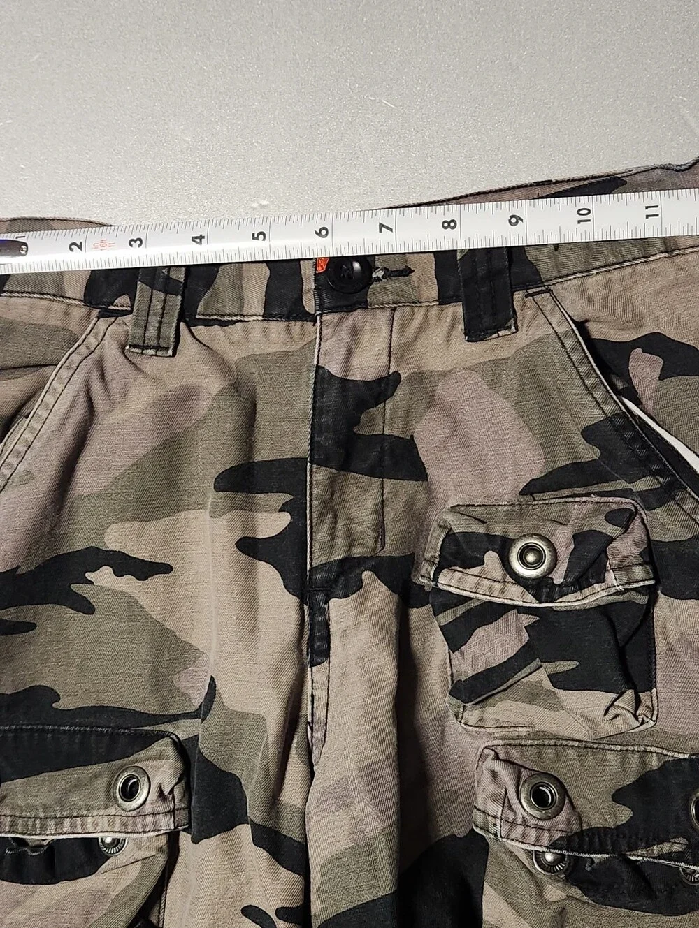 Vintage Y2K Old Navy Boys Camo Cargo Shorts Size 7 Camouflage Pockets 2005